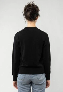 Mela Fairtrade V-Neck Cardigan Surina Aus Bio-Baumwolle - Schwarz -MELA Geschaft 152 304 Surina bla vegane Feinstrickjacke GOTS zertifiziert Fairtrade nachhaltig schwarz von MELAWEAR 1280x1280