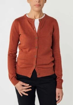 Cardigan Aus Bio-Baumwolle - Mahagoni Melange