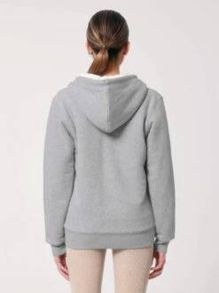Gefütterte Unisex Kapuzenjacke Aus Bio-Baumwolle - Heather Grey -MELA Geschaft Bio Baumwoll Jacke Sherpa Futter vegan U956 250 1280x1280