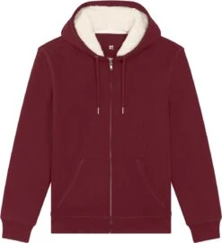 Gefütterte Unisex Kapuzenjacke Aus Bio-Baumwolle - Burgundy