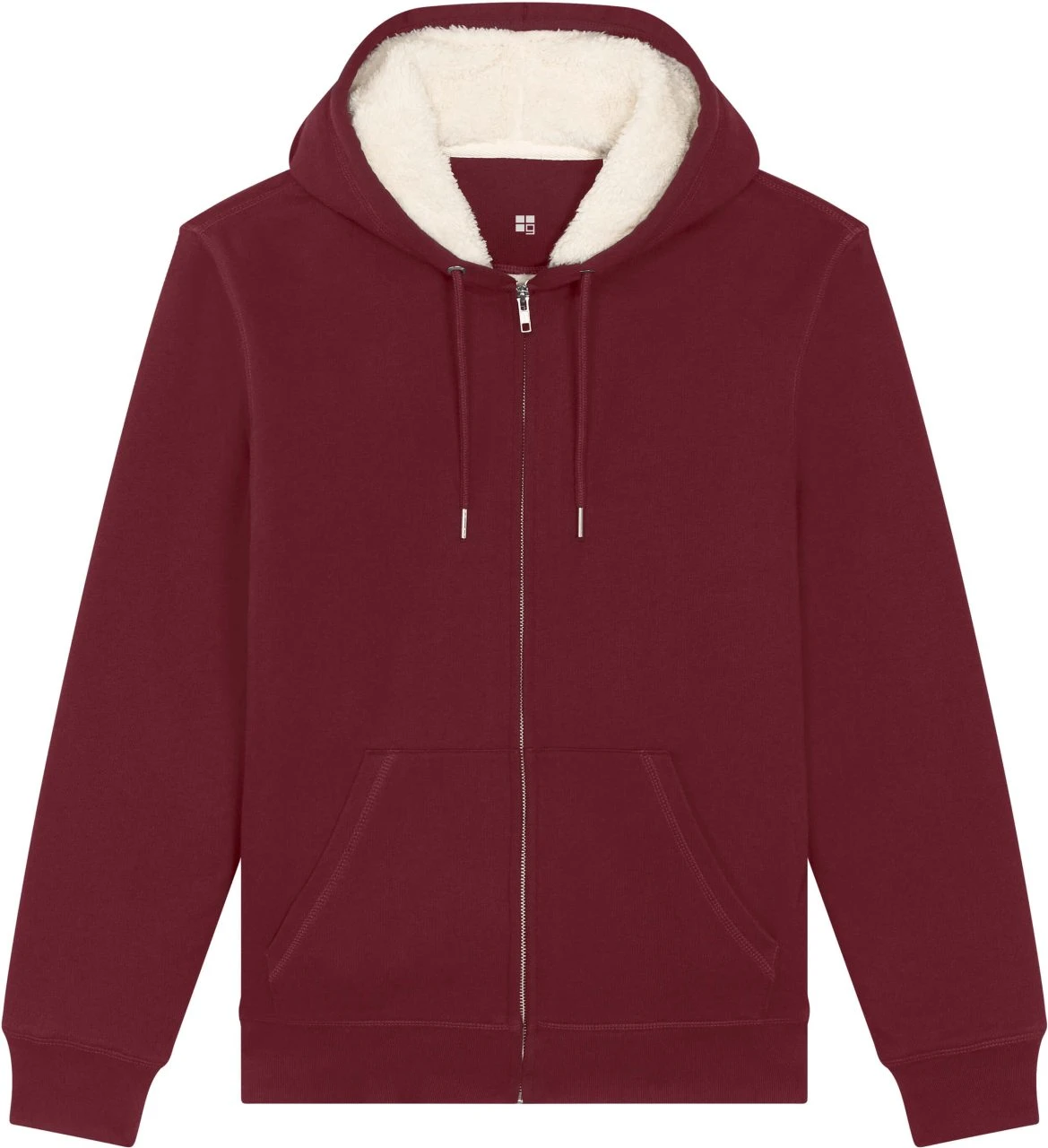 Gefütterte Unisex Kapuzenjacke Aus Bio-Baumwolle - Burgundy 1 Gefütterte Unisex Kapuzenjacke Aus Bio-Baumwolle - Burgundy