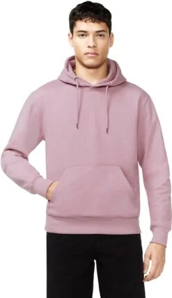 Organic Unisex Hoodie - Purple Rose -MELA Geschaft COR51P PR bio kapuzenpullover kaengurutasche vegan model 1280x1280