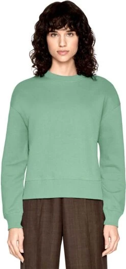 Schweres Sweatshirt Aus Biobaumwolle - Sage Green 6 Schweres Sweatshirt Aus Biobaumwolle - Sage Green -MELA Geschaft Damen sweater sage green EP64 1280x1280