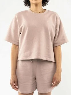 Mela Fairtrade Kurzarm Sweatshirt Deepali Aus Bio-Baumwolle - Rose