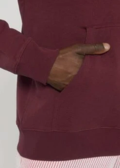 Terry Hoodie Aus Bio-Baumwolle - Burgundy -MELA Geschaft Detail Kaengurutasche Sommerterry Stoff U011 244 1280x1280