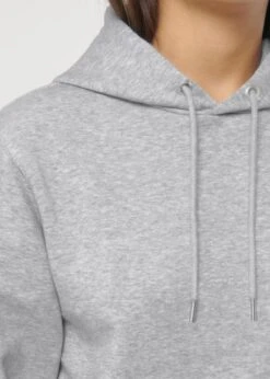 Terry Hoodie Aus Bio-Baumwolle - Heather Grey -MELA Geschaft Detail Kapuze gleichfarbiger Kordelzug U011 250 1280x1280