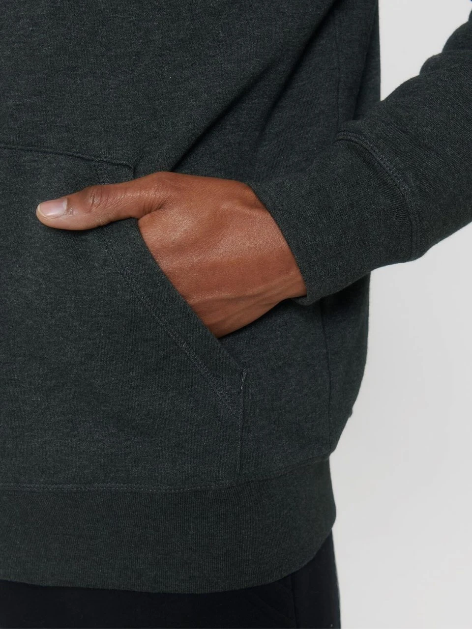 Gefütterte Unisex Kapuzenjacke Aus Bio-Baumwolle - Dark Heather Grey 9 Gefütterte Unisex Kapuzenjacke Aus Bio-Baumwolle - Dark Heather Grey – Bild 9