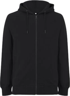 Schwerer Unisex Zip-Up Hoodie Aus Biobaumwolle - Black