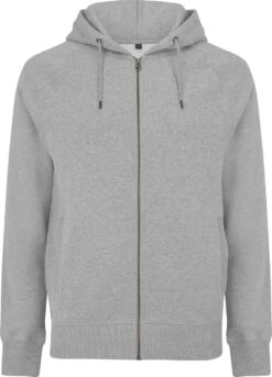 Schwerer Unisex Zip-Up Hoodie Aus Biobaumwolle - Melange Grey