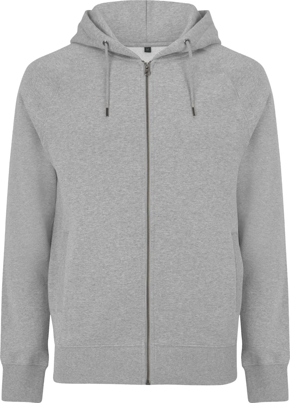Schwerer Unisex Zip-Up Hoodie Aus Biobaumwolle - Melange Grey 1 Schwerer Unisex Zip-Up Hoodie Aus Biobaumwolle - Melange Grey