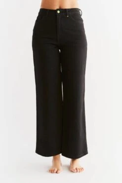 Wide Leg Jeans Aus Bio-Baumwolle - Coal Black
