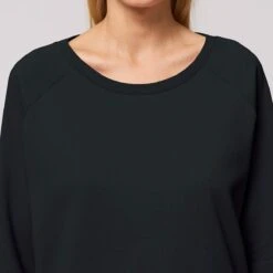 Sweatshirt Aus Bio-Baumwolle - Black -MELA Geschaft GSTSW125 002 Biobaumwoll Pulli Rundhals Raglanaermel oekofair umweltfeundlich 1280x1280