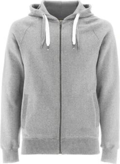 Unisex Biobaumwoll Zip-Up Hoody Mit Seitentaschen - Grau-meliert