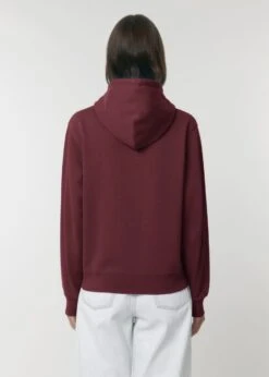 Terry Hoodie Aus Bio-Baumwolle - Burgundy -MELA Geschaft Kapuzenpullover Rueckseite burgundy nachhaltig U011 244 1280x1280