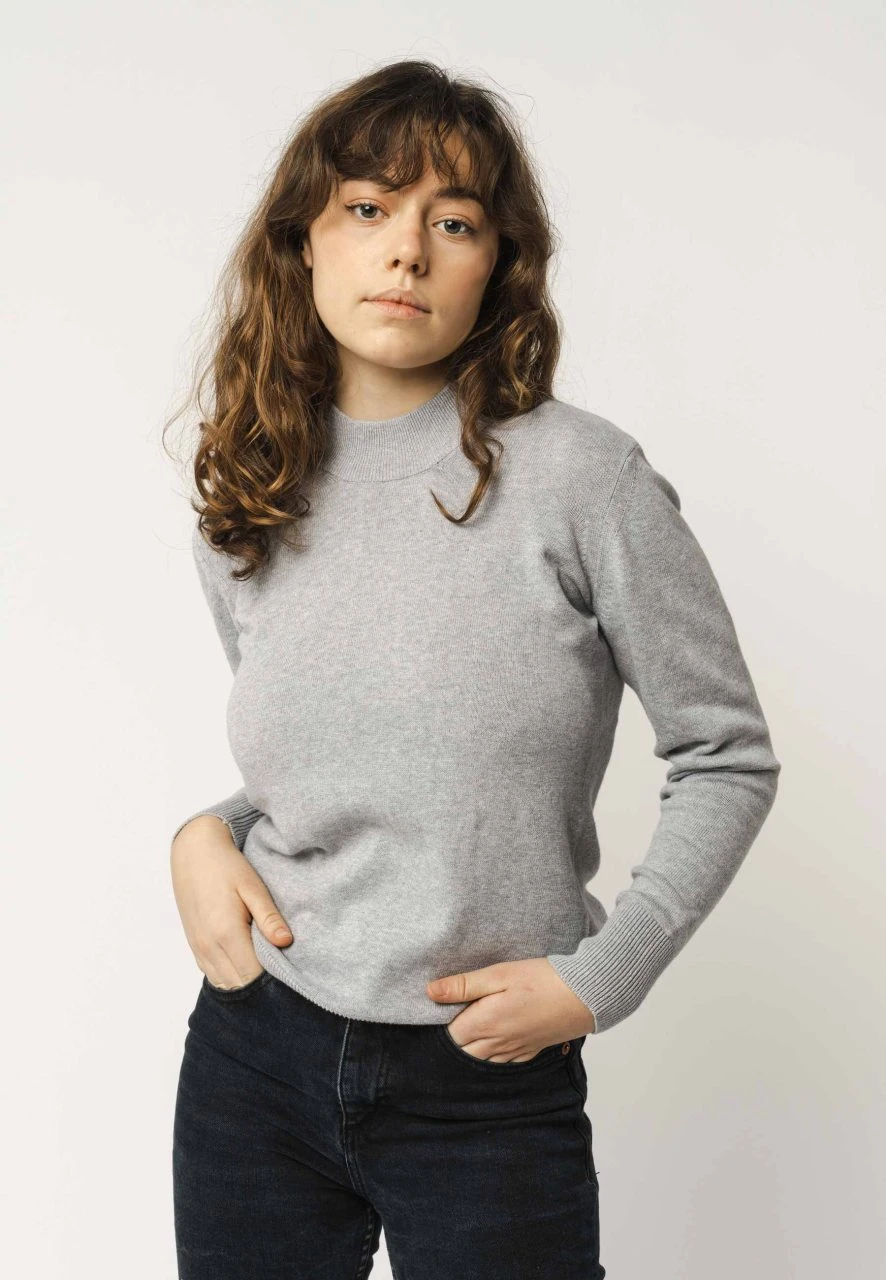 Fairtrade Feinstrick-Pullover Sada Aus Bio-Baumwolle - Grau-melange 3 Fairtrade Feinstrick-Pullover Sada Aus Bio-Baumwolle - Grau-melange – Bild 3