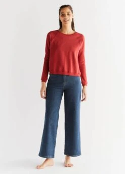 Wide Leg Jeans Aus Bio-Baumwolle - Lapis Blue 14 Wide Leg Jeans Aus Bio-Baumwolle - Lapis Blue -MELA Geschaft Model Jeanshose mit weitem Bein WE1009 231 1280x1280