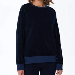 Nicki Cord Damen Sweatshirt Aus Bio-Baumwolle - Nachtblau