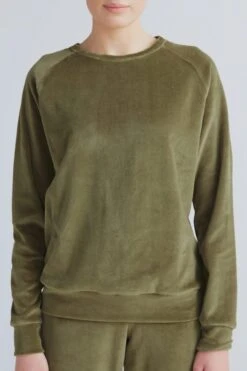 Nicki-Sweatshirt Aus Bio-Baumwolle - Oliv