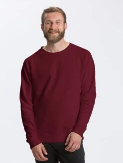 Neutral Unisex Sweatshirt Aus Fairtrade Bio-Baumwolle - Bordeaux -MELA Geschaft O63001 Nachhaltiger robuster Herren Sweater in weinrot 1280x1280