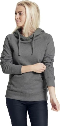 Neutral Hooded Sweatshirt Aus Fairtrade Bio-Baumwolle - Dark Heather -MELA Geschaft O83101 Sweatshirt mit Kapuze mit Bauchtasche 1280x1280