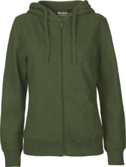 Neutral Zip-Up Hoodie Aus Fairtrade Bio-Baumwolle - Military
