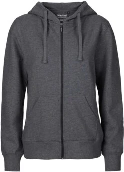 Neutral Zip-Up Hoodie Aus Fairtrade Bio-Baumwolle - Dark Heather