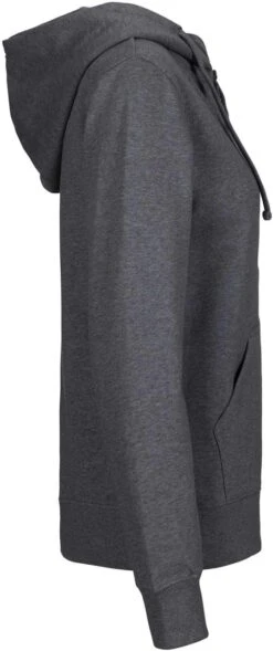 Neutral Zip-Up Hoodie Aus Fairtrade Bio-Baumwolle - Dark Heather -MELA Geschaft O83301 Sweatjacke mit Kapuze dunkelgrau fair bio side 1280x1280