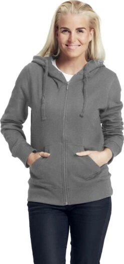 Neutral Zip-Up Hoodie Aus Fairtrade Bio-Baumwolle - Dark Heather -MELA Geschaft O83301 Zip Up Hoodie Fairtrade Bio Baumwolle Frauen 1280x1280