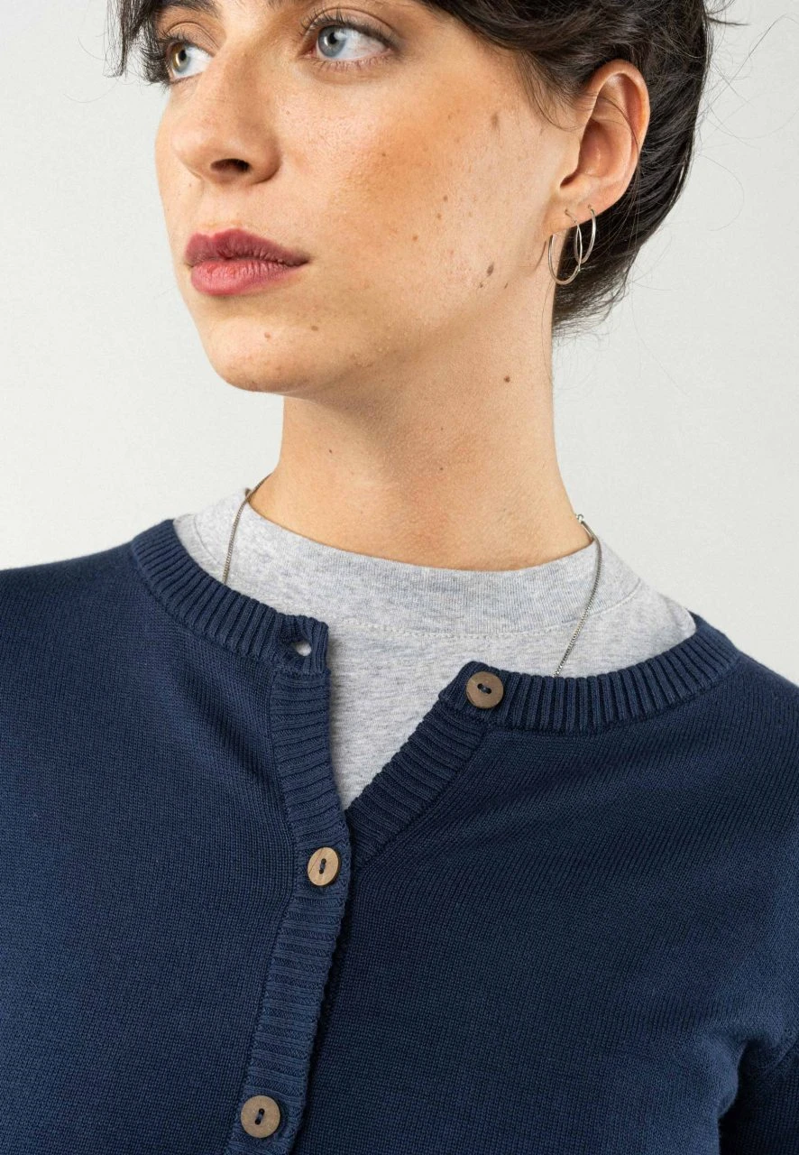 Mela Cardigan Aus Bio-Baumwolle - Dunkelblau 5 Mela Cardigan Aus Bio-Baumwolle - Dunkelblau – Bild 5