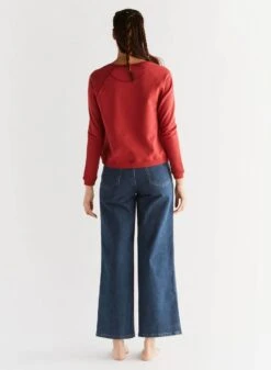 Wide Leg Jeans Aus Bio-Baumwolle - Lapis Blue 17 Wide Leg Jeans Aus Bio-Baumwolle - Lapis Blue -MELA Geschaft Rueckansicht Jeans Wide Leg vegan WE1009 231 1280x1280