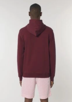 Terry Hoodie Aus Bio-Baumwolle - Burgundy -MELA Geschaft Rueckansicht Kapuzenpulli vegan schadstoffarm U011 244 01 1280x1280