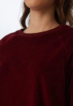 Nicki Cord Damen Sweatshirt Aus Bio-Baumwolle - Bordeaux -MELA Geschaft Rundhalsausschnitt Nicki Cord Stoff 1278 030 1280x1280