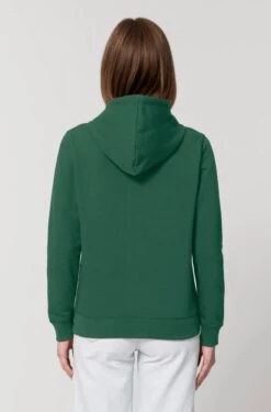Unisex Hoodie Aus Bio-Baumwolle - Bottle Green 11 Unisex Hoodie Aus Bio-Baumwolle - Bottle Green -MELA Geschaft STSU812 224 Bottle Green Bio Sweater Damen Model Rueckansicht Medium Fit umweltbewusst 1280x1280