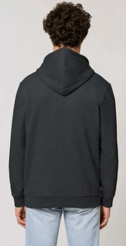 Unisex Hoodie Aus Bio-Baumwolle - Dark Heather Grey -MELA Geschaft STSU822 651 Kapuzenpullover Herren Rueckansicht dark grey fair trade 1280x1280