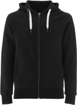 Unisex Biobaumwoll Zip-Up Hoody Mit Seitentaschen - Black
