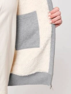 Gefütterte Unisex Kapuzenjacke Aus Bio-Baumwolle - Heather Grey -MELA Geschaft Sherpa Innenfutter mit Innentasche U956 250 1280x1280