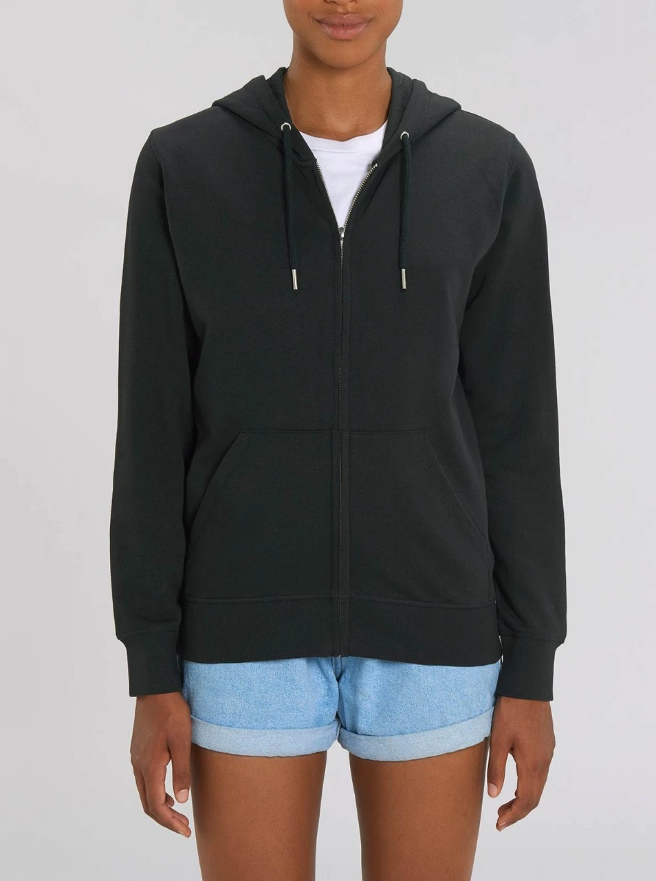 Unisex Kapuzenjacke Aus Bio-Baumwolle - Black 7 Unisex Kapuzenjacke Aus Bio-Baumwolle - Black – Bild 7