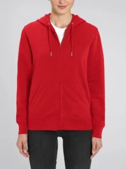 Unisex Kapuzenjacke Aus Bio-Baumwolle - Red -MELA Geschaft U820 004 Nachhaltige Sweat Kapuzenjacke faire Herstellung fm front 1280x1280