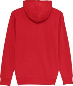Unisex Kapuzenjacke Aus Bio-Baumwolle - Red -MELA Geschaft U820 004 Rote Sweatjacke Kapuze fair back 1280x1280