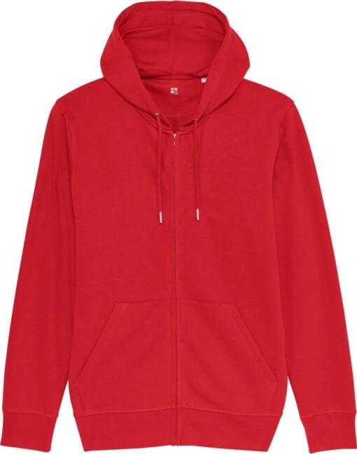 Unisex Kapuzenjacke Aus Bio-Baumwolle - Red -MELA Geschaft U820 004 Unisex Kapuzenjacke red Bio Baumwolle front 1280x1280