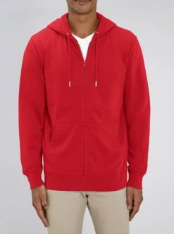 Unisex Kapuzenjacke Aus Bio-Baumwolle - Red -MELA Geschaft U820 004 Zip Hoodie french terry eco fair mm front 1280x1280