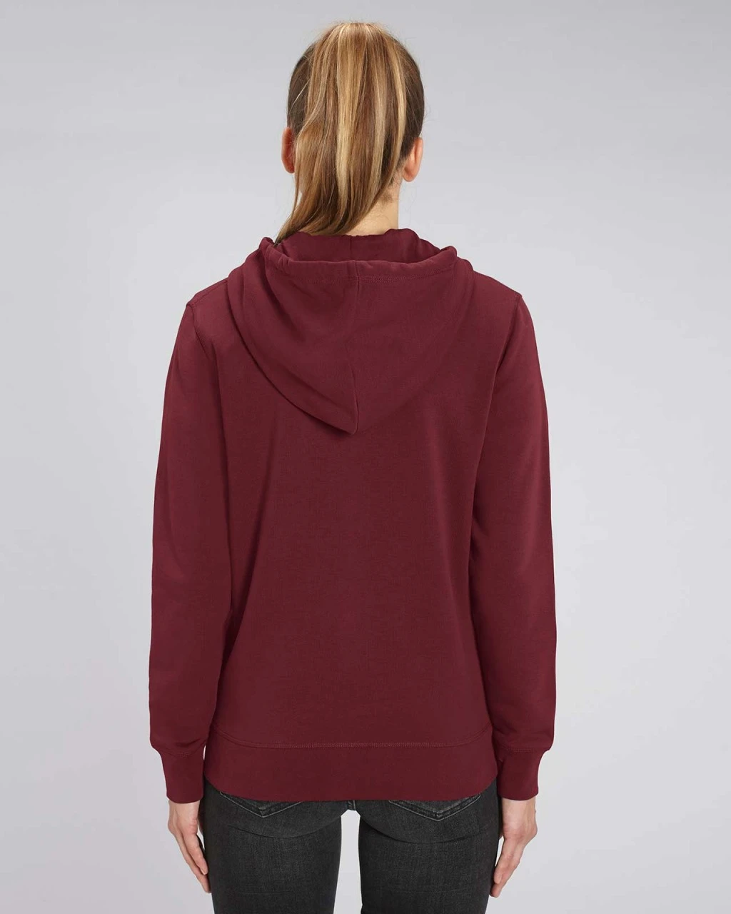 Unisex Kapuzenjacke Aus Bio-Baumwolle - Burgundy 7 Unisex Kapuzenjacke Aus Bio-Baumwolle - Burgundy – Bild 7