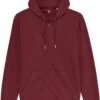 Unisex Kapuzenjacke Aus Bio-Baumwolle - Burgundy