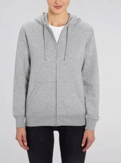 Unisex Kapuzenjacke Aus Bio-Baumwolle - Heather Grey -MELA Geschaft U820 250 Unisex Kapuzen Jacke hochwertiger schwerer Stoff fm front 1280x1280