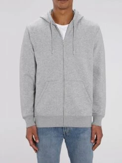 Unisex Kapuzenjacke Aus Bio-Baumwolle - Heather Grey -MELA Geschaft U820 250 Unisex Zipper Hoodie nachhaltige Bekleidung mm front 1280x1280