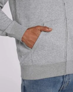 Unisex Kapuzenjacke Aus Bio-Baumwolle - Heather Grey -MELA Geschaft U820 250 Zip Up Hoodie breite Rippb ndchen mm detail 1280x1280