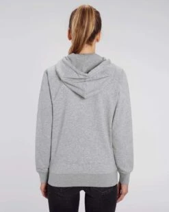 Unisex Kapuzenjacke Aus Bio-Baumwolle - Heather Grey -MELA Geschaft U820 250 kofaire Sweatshirtjacke mit Kapuze geschlechtsneutral fm back 1280x1280