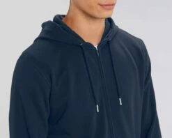 Unisex Kapuzenjacke Aus Bio-Baumwolle - French Navy 12 Unisex Kapuzenjacke Aus Bio-Baumwolle - French Navy -MELA Geschaft U820 727 Hoodie verdeckter Reissverschluss oekofair mm detail 1280x1280