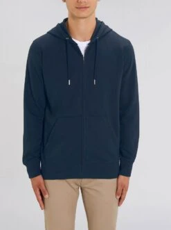 Unisex Kapuzenjacke Aus Bio-Baumwolle - French Navy 10 Unisex Kapuzenjacke Aus Bio-Baumwolle - French Navy -MELA Geschaft U820 727 Zip Hoodie navy organic cotton mm front 1280x1280