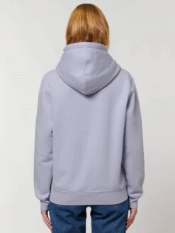 Unisex Hoodie Aus Bio-Baumwolle - Lavender 16 Unisex Hoodie Aus Bio-Baumwolle - Lavender -MELA Geschaft U822 063 laverder farbener Hoodie Rueckansicht Rippbuendchen als Abschluesse oekofaire Mode 1280x1280